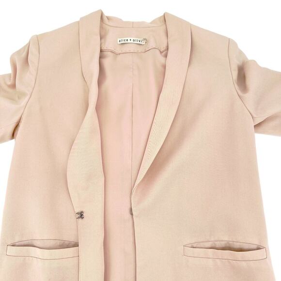 ALICE + OLIVIA Tori Shawl Lapel Blazer in Pale Blush XS - Picture 5 of 9